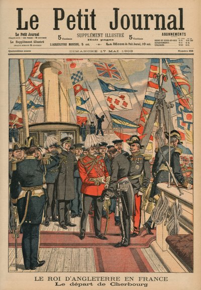 Edward VII, King of England, Leaving Cherbourg, Front Cover Illustration from 